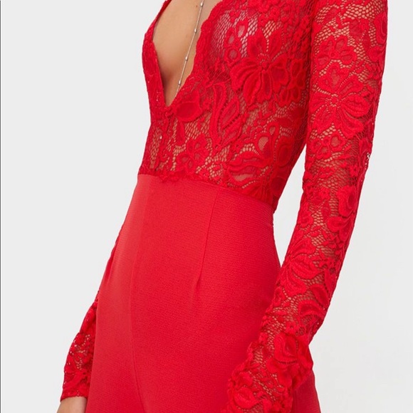 Fire Red Jumpsuit - Picture 6 of 7